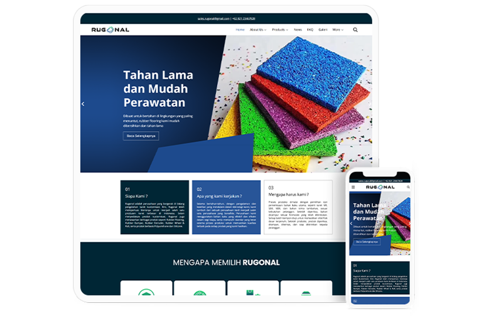 Create website for rubber manufacture